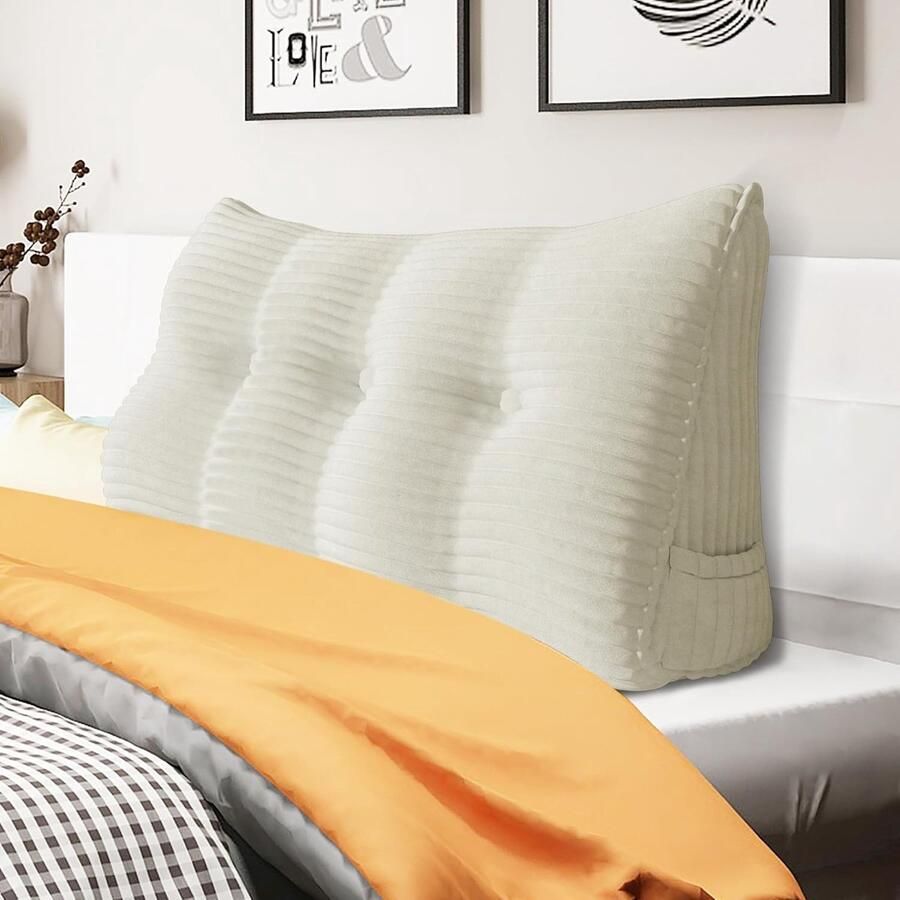 Groot Driehoekig Hoofdeinde Wigkussen voor Ligbed en Bedrust Ergonomische Ondersteuning en Comfort