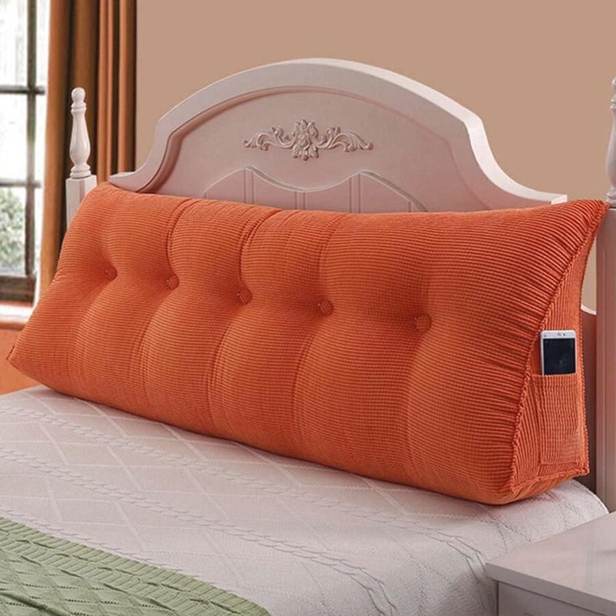 Groot Hoofdkussen voor Bed met Driehoekige Steun Ergonomisch Leeskussen 150 x 50 x 20 cm