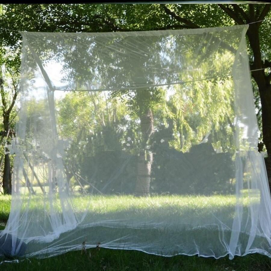 Groot klamboe voor buiten 2 0 m * 2 0 m * 1 8 m tweepersoonsbed babybed vierkant insectenbestendig net gemakkelijk mee te nemen geschikt voor buitenreizen met het hele gezin