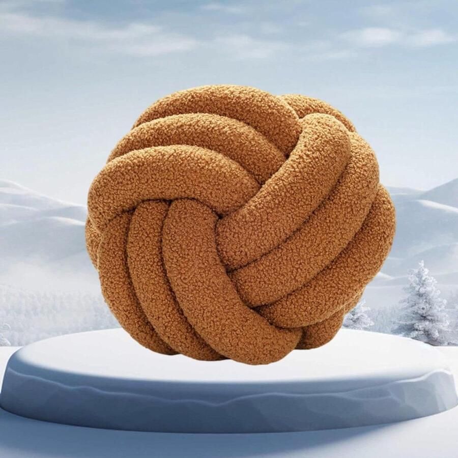 Groot knuffelkussen voor bank en vloer Zacht rond kussen met geknoopt ontwerp Comfortabel en decoratief