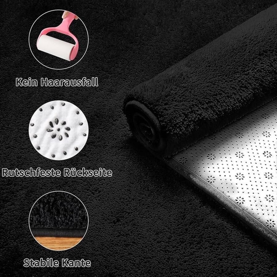 Groot Shaggy Vloerkleed Antislip 1 stuk Grijs Vezelmateriaal 120x160 cm