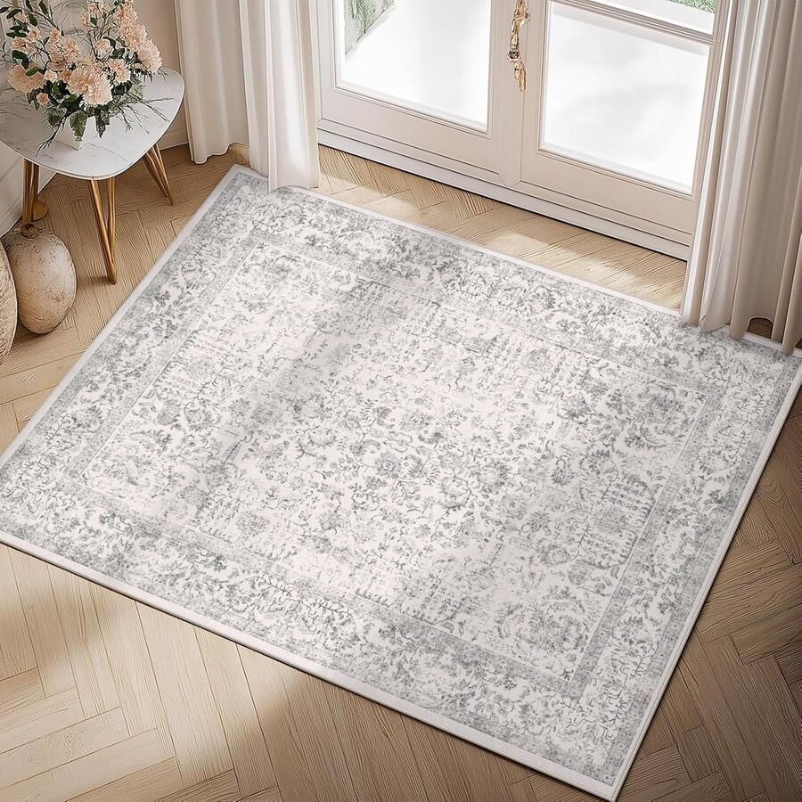 Unyqoos Stijlvol Grijs Vloerkleed 60 x 90 cm voor Interieurs Wasbaar en Antislip