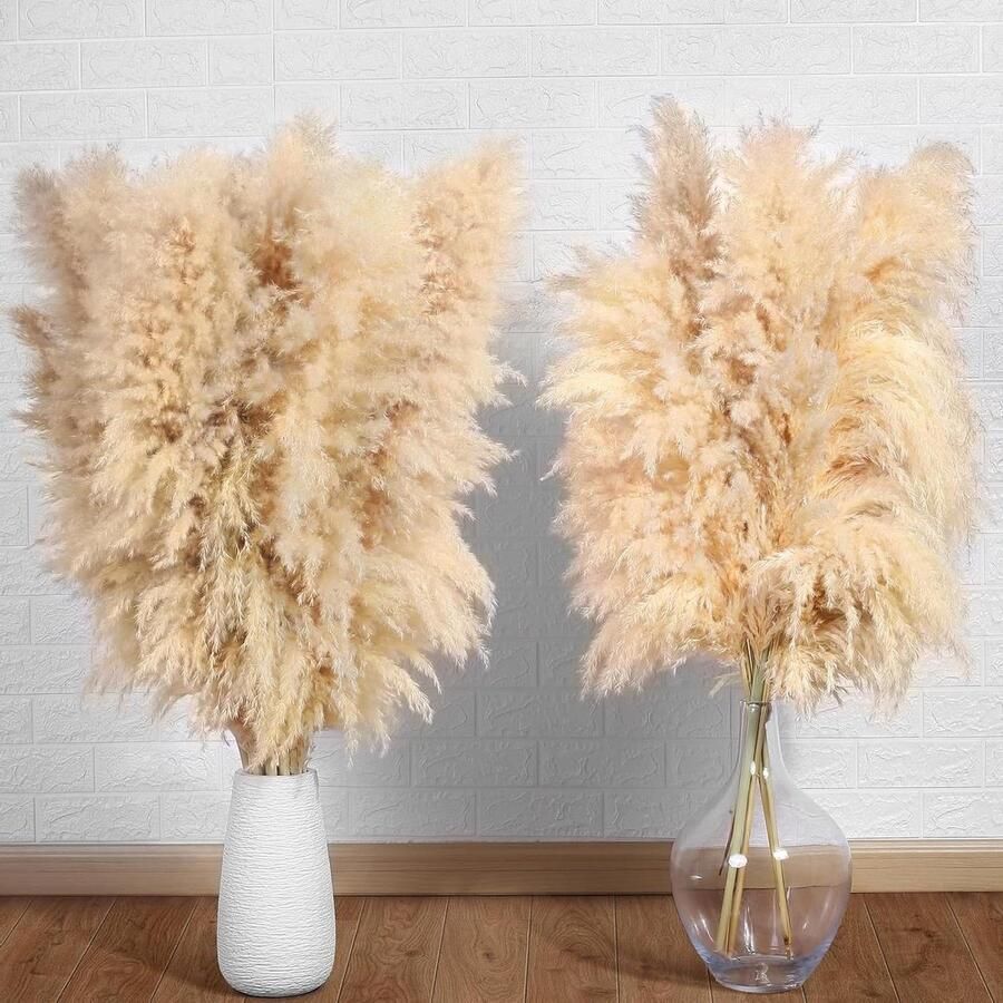Groot XXL pampasgras 16 stuks boho decoratie 100 cm droogbloemen decoratief pampasgras natuurlijk en wollig vloervazen tafel bruiloft woonkamer slaapkamer