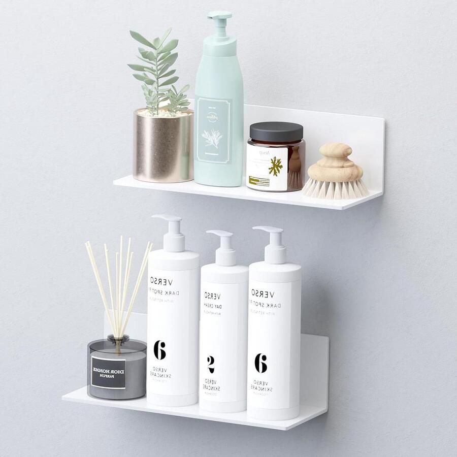 Zelfklevende wandplank zonder boren Grote wandplank 30 cm breed Set van 2 acryl planken voor badkamer woonkamer slaapkamer keuken