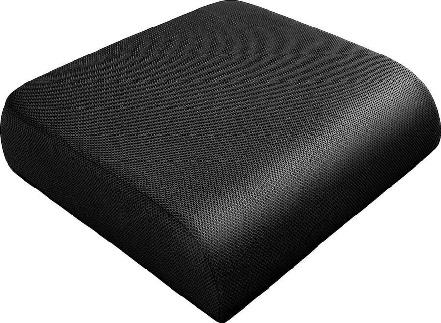 Groot zitkussen 10 5 cm dik traagschuim voor bureaustoel met verkoelende gel voor ischias stuitbeen rug dik kussen 48 x 45 x 10 5 cm (zwart)