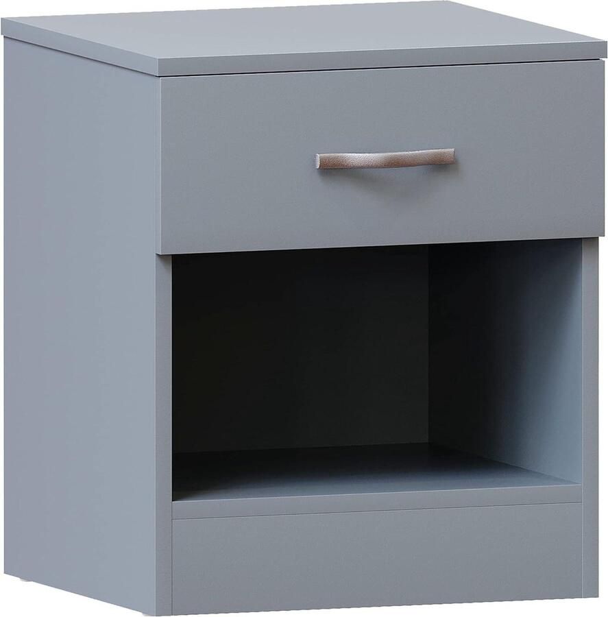 Grote 1 Lade Borst Nachtkastje Opslag Unit Schuifladen Plank Slaapkamer Meubels Grijs met Gratis Verzending Beside shelf