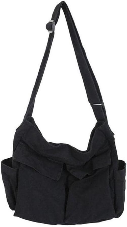 Grote capaciteit canvas crossbody tas met meerdere vakken voor dames en heren