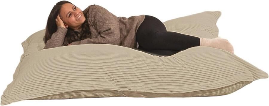 Grote Corduroy Zitzak XXL 180 x 140 cm Comfortabele Poef voor Woonkamer en Slaapkamer