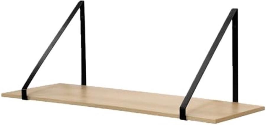 Grote Diepte Wandplank van Hout en Metaal Industrieel Decor voor Woonkamer en Slaapkamer