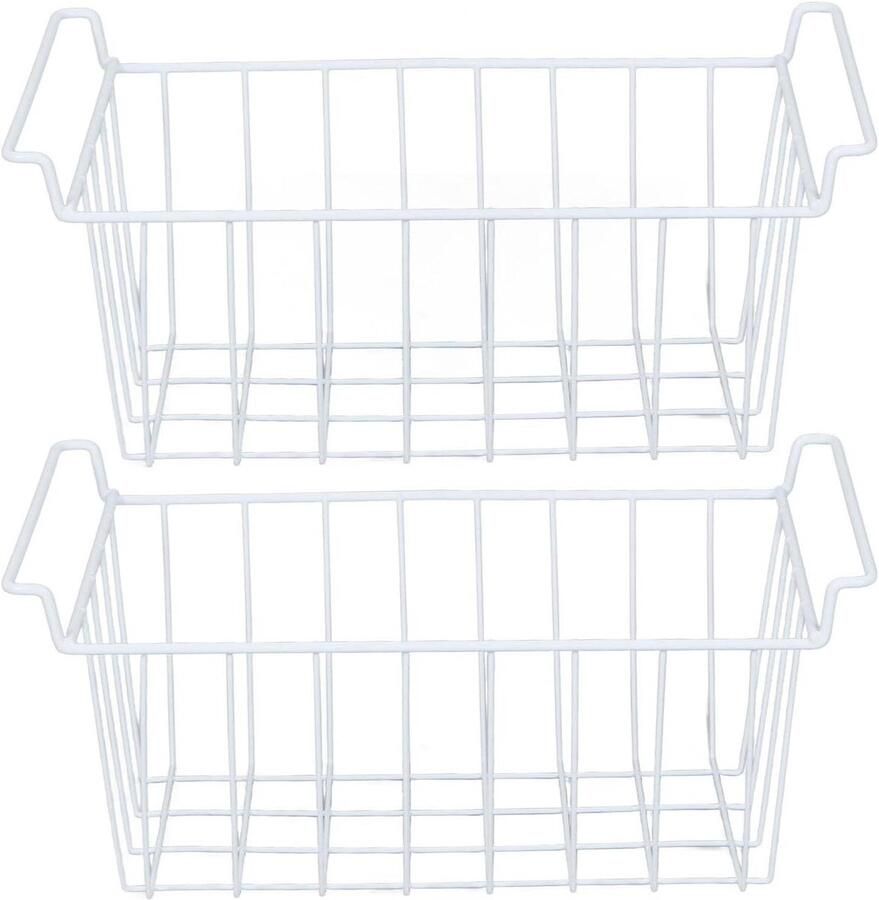 Allecto plus Grote Diepvriesmanden met Draad Roestvrij Ideaal voor Bijkeuken en Meer Set van 2 (47 5x24 5x20cm)