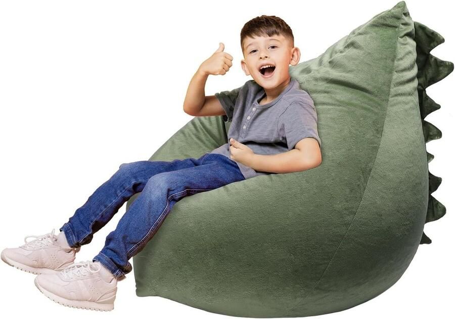 Grote Dinosaurus Zitzak Stoelhoes Gevuld Dier Speelgoed Opslag Zitzak voor Kinderen Boys Slaapkamer Organisator Cadeau 80 × 76 × 63