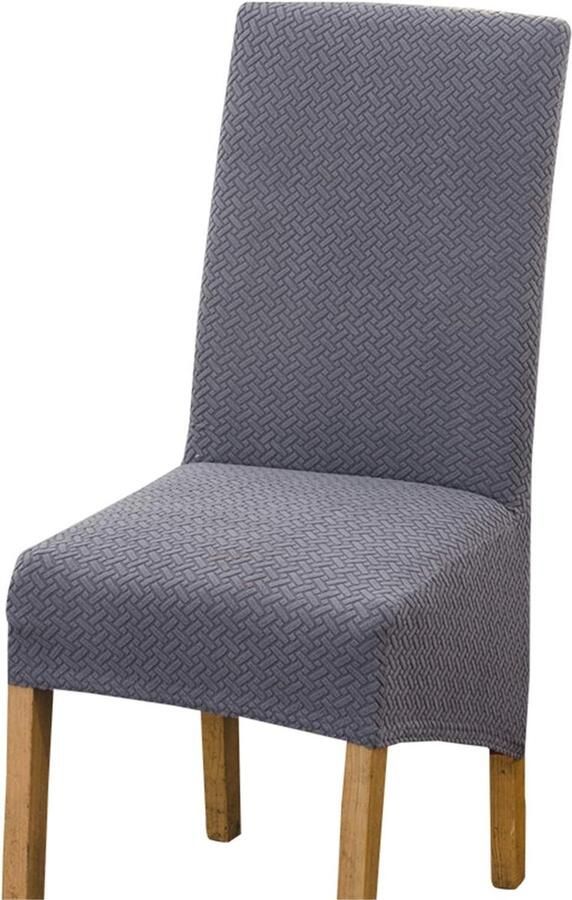 Grote Elastiche Stoelhoezenset Wasbare en Rekbare Hoge Rug Hoezen (Donkergrijs)