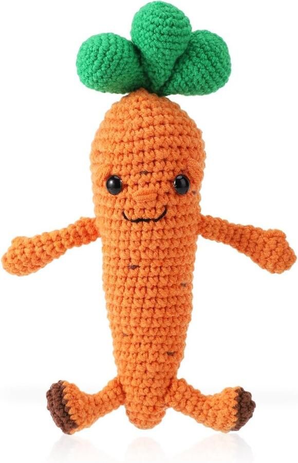 Grote Grappige Gehaakte Wortel 26cm Creatieve Inspirerende Desk Decoratie voor Vrouwen Kerstcadeaus