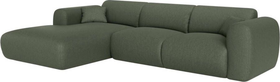 Vente-unique Grote hoekbank met hoek links van groene gechineerde stof POGNI van Maison Céphy L 280 cm x H 73 cm x D 165 cm - Foto 4