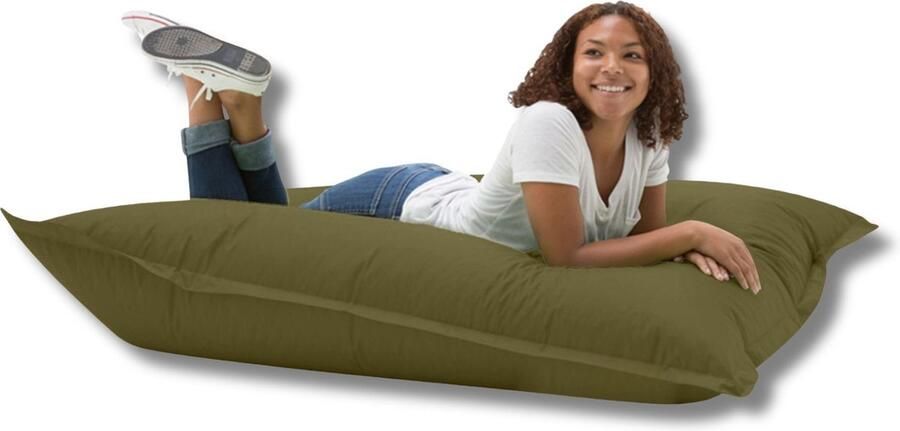 Grote Kussen Zitzak Zitkussen 100x150 Fatboy Volwassenen & Kinderen Binnenshuis Buitenshuis-Olijf Groen
