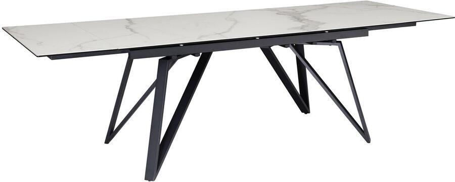 Grote moderne eettafel rechthoekige tafel marmeren look tafel stoelen 12 180-260 cm x 95 cm x 76 cm