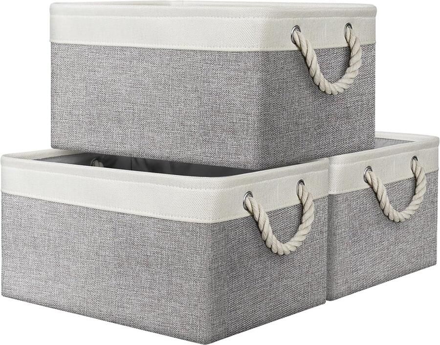 Grote opbergdoos 3 stuks stoffen opbergmand met handgrepen waterdicht opvouwbaar opbergmanden thuis organizer voor speelgoed kleding kantooren en andere n
