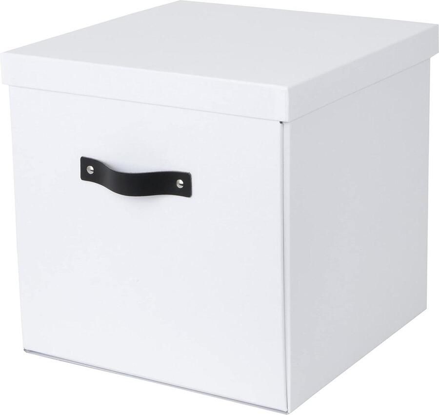 Grote opbergdoos met deksel voor kleding en speelgoed LOGAN wit