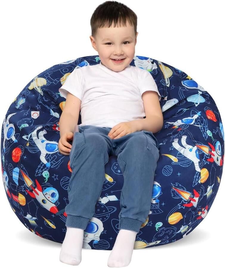 Grote opvouwbare zitzak voor pluche dieren voor jongens en meisjes Ruimtevaart thema (geen vulling)