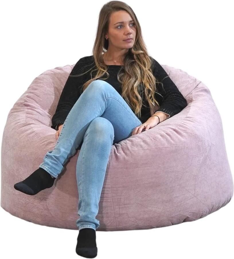 Grote Peer-vormige Poef van 100 cm voor Binnen en Buiten Fluwelen Zitzakstoel voor Volwassenen en Kinderen Comfortabele Relaxruimte Elegant en Multifunctioneel Design