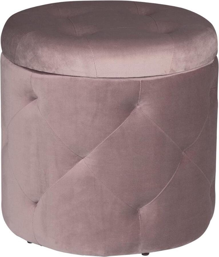 Grote Poef met Opbergruimte Hocker Poef Opbergpoef Stevig Stijlvol & Comfortabel Roze 39.5x40 cm