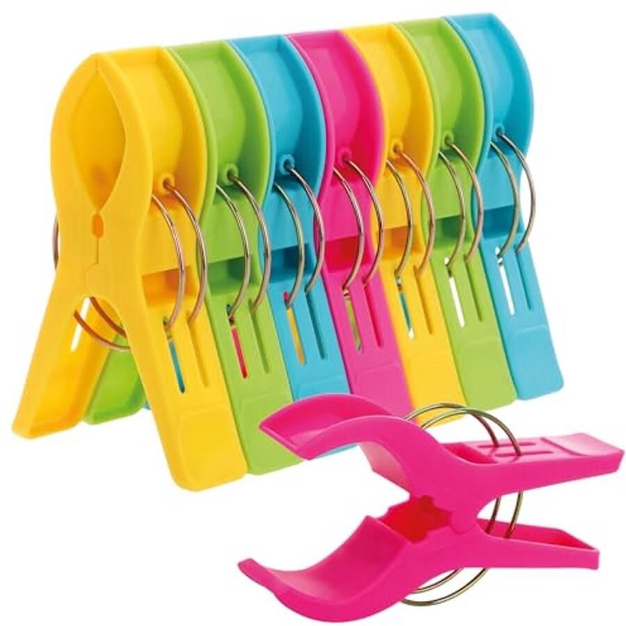 Grote Strandlakenclips voor Ligstoelen XXL Wasknijpers voor Jassen en Dekens Klemmen voor Doe-Het-Zelf Projecten
