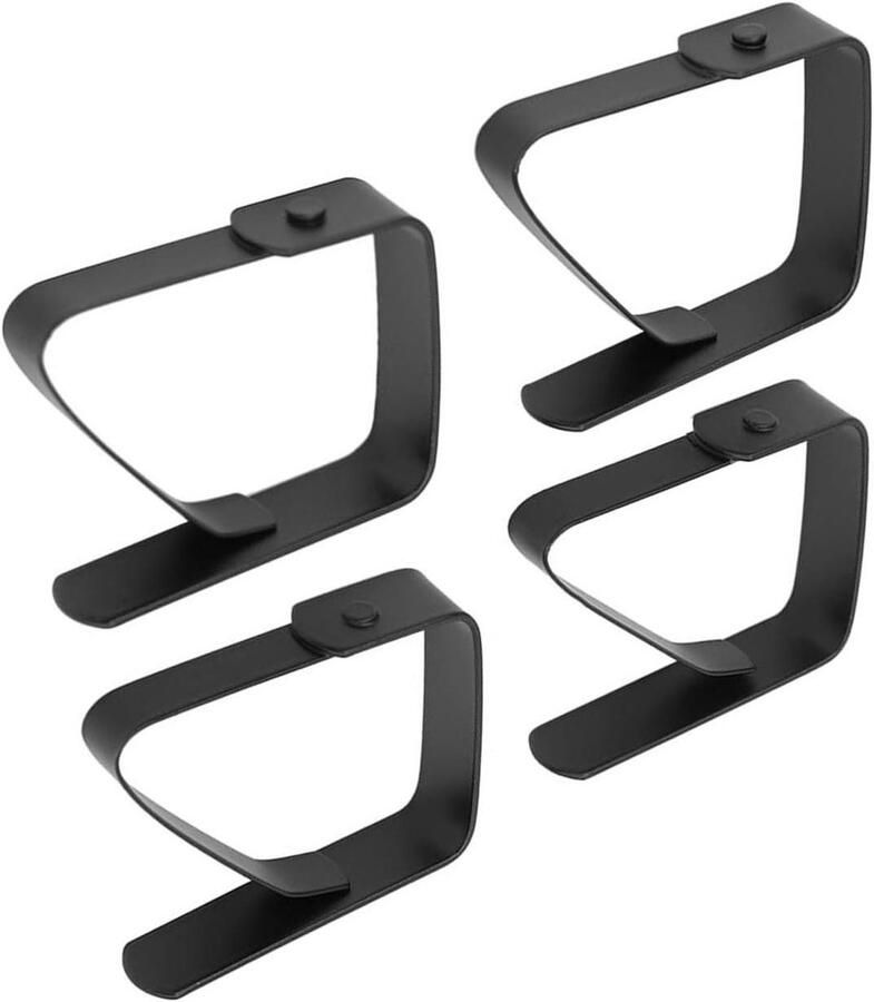 Allecto Plus Set van 4 Grote Tafelkleedclips Antislip Roestvrijstalen Tafelkleedhouders 5 X 4 Cm Geschikt voor Diktes tot 3 Cm Tafelklemmen Tafeldecoratie