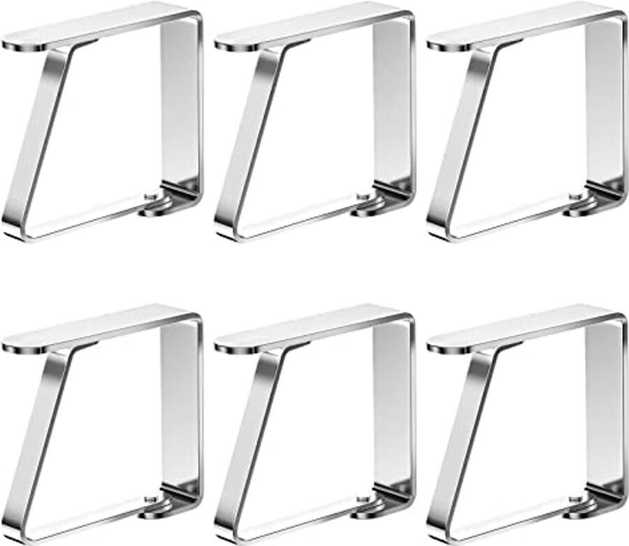 Grote tafelkleedklemmen voor binnen en buiten Set van 6 roestvrijstalen clips