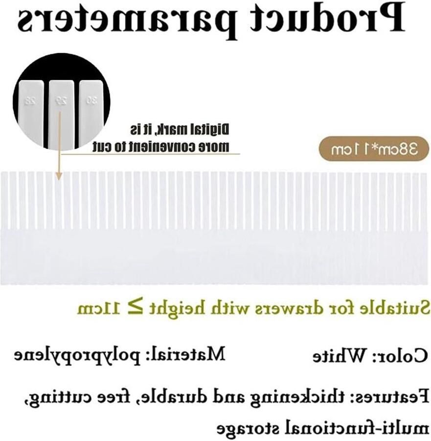 20 Stuks Grote Lade Verdelers Verstelbare Opslag Organizer voor Rommel Keuken Bestek Dressoir Make-up Gereedschap Sokken Kan Lekker Kantoor Bureau Kliniek Slaapkamer (38cmx11cm)