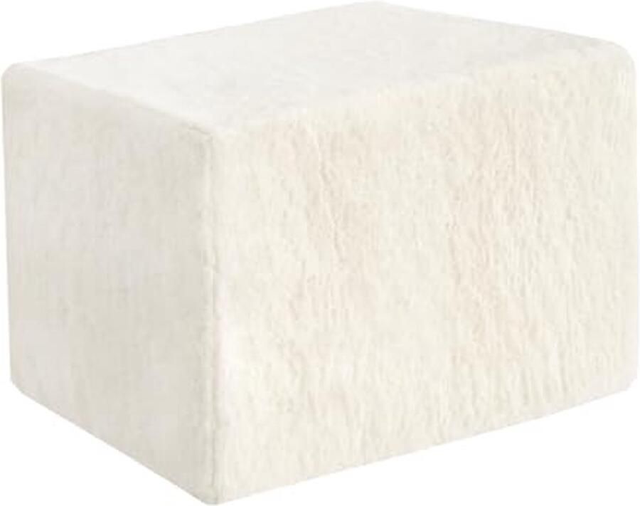 Grote Vierkante Poef Zitzak Beige Voetenbank