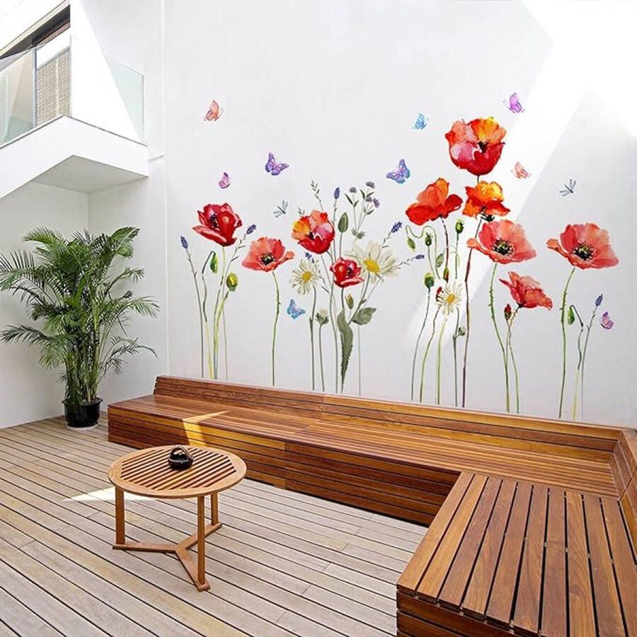 Grote vintage bloem muurstickers bloemen muurstickers plant wijnstokken muur kunst sticker peel stick vlinders muurstickers voor slaapkamer woonkamer kantoor bank achtergrond tv muur woondecoratie