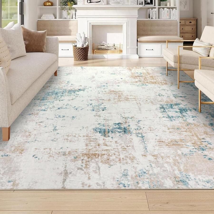 Grote vloerkleden voor woonkamer laagpolige tapijten 1 stuk beige 122 x 170 cm