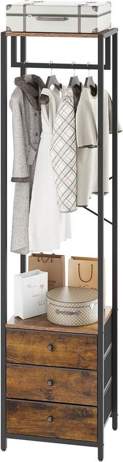 Grote Vrijstaande Kledingkast met Schappen en Hangers voor Slaapkamer of Woonkamer