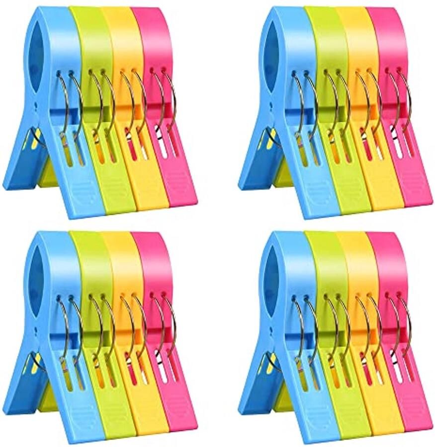 Grote wasknijpers en handdoekklemmen voor winddichte bevestiging 16 stuks