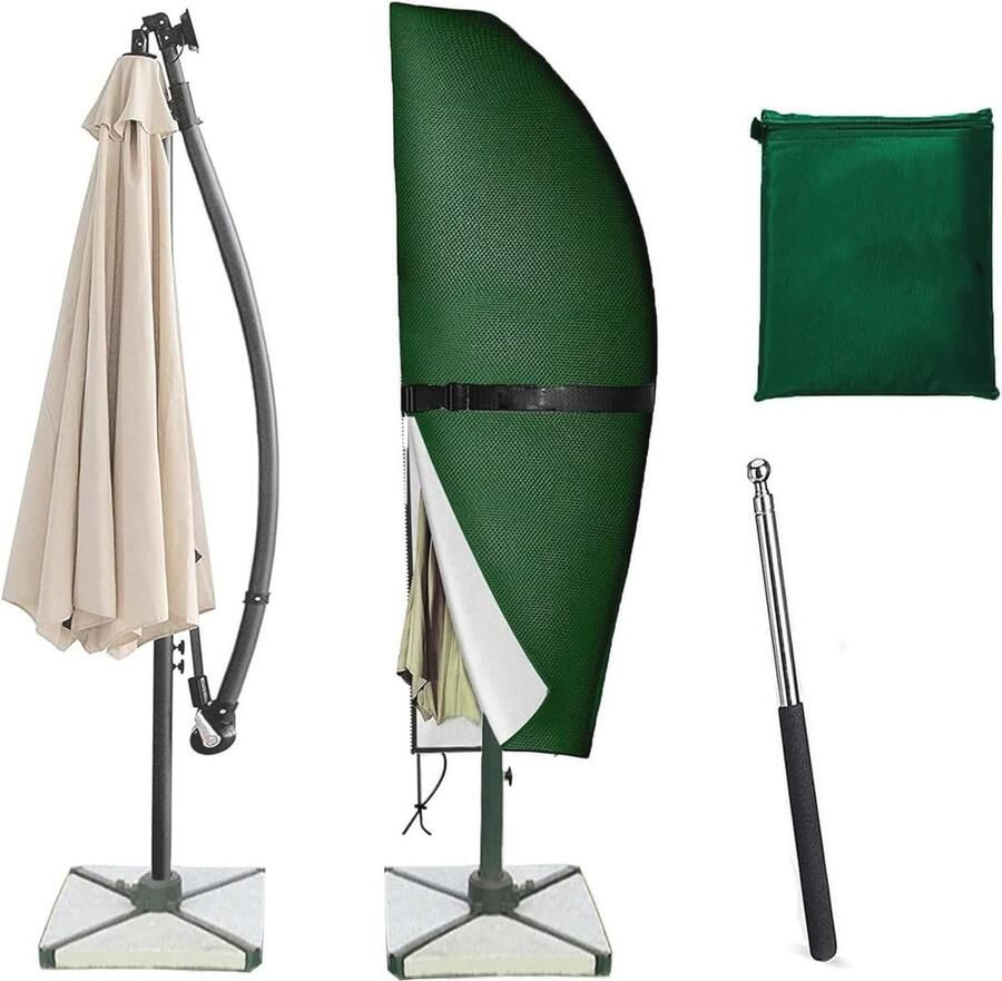 Grote Weerbestendige Parasolhoes voor 2 tot 4 Meter UV-bescherming en Winddicht Outdoor Afdekhoes voor Zomerse Dagen