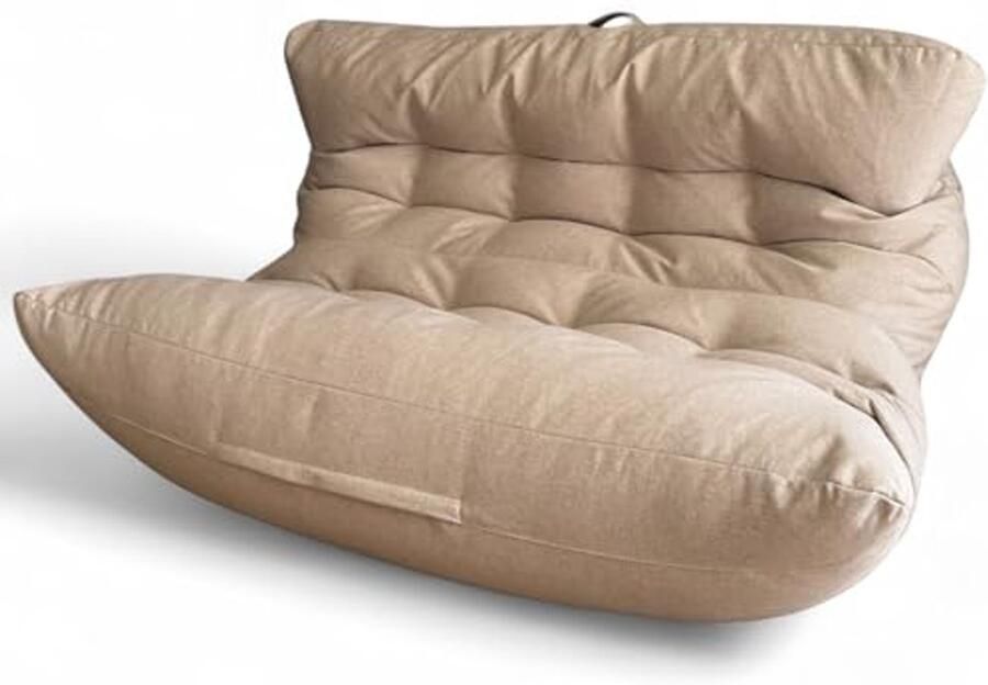 Grote XXL Zitzak 2-Persoons voor Slaapkamer of Woonkamer – Comfortabele Beanbag Sofa voor Lezen Gamen of Ontspannen – Beige Poef