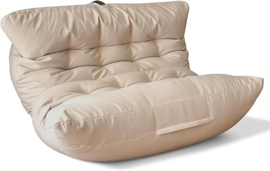 Grote XXL Zitzak 2-Persoons voor Slaapkamer of Woonkamer – Comfortabele Beanbag Sofa voor Lezen Gamen of Ontspannen – Beige Poef