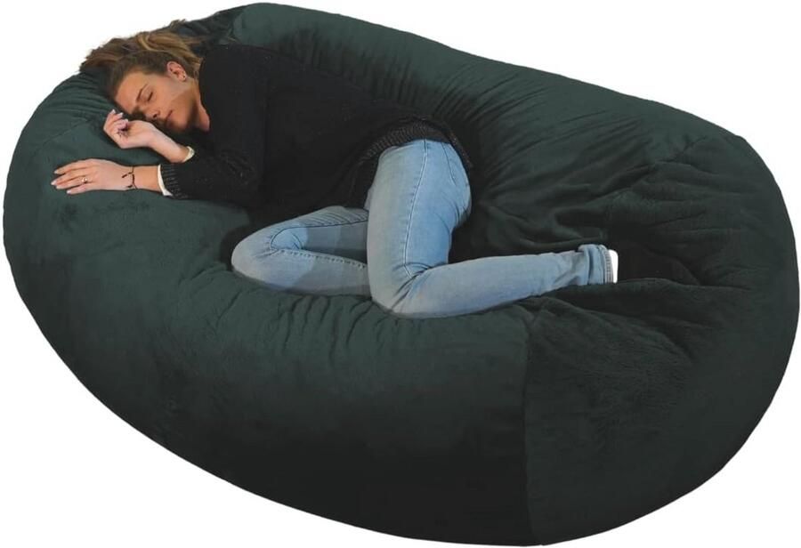 Grote XXL Zitzak Comfortabel en Machinewasbaar Ideaal voor Slaapkamer en Woonkamer Milieuvriendelijk met Opgewaardeerde Schuimvulling (160 x 90 x 60 cm Zwart)