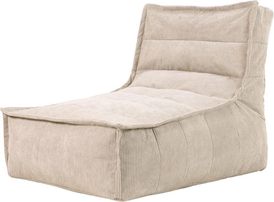 Grote Zitzak Stoel voor Volwassenen Natuurlijk Beige Comfortabele Lounger Met Vulling