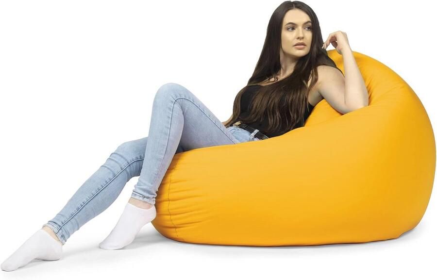 Grote Zitzak voor Binnen en Buiten Waterdicht Multifunctioneel Fauteuil voor Kinderen en Volwassenen (Ø 100 cm Geel)