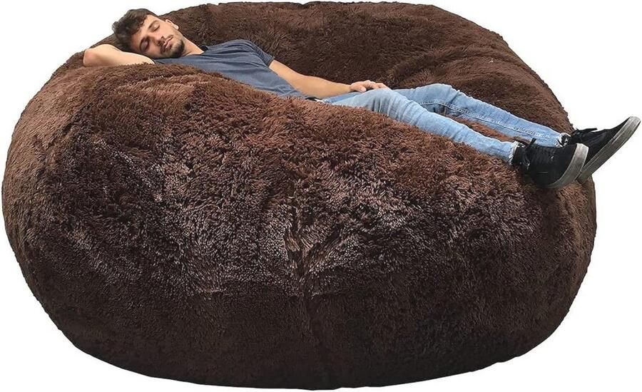 Grote Zitzak XXL Comfortabel & Machinewasbaar Bont Hoes Perfect voor Ontspanning