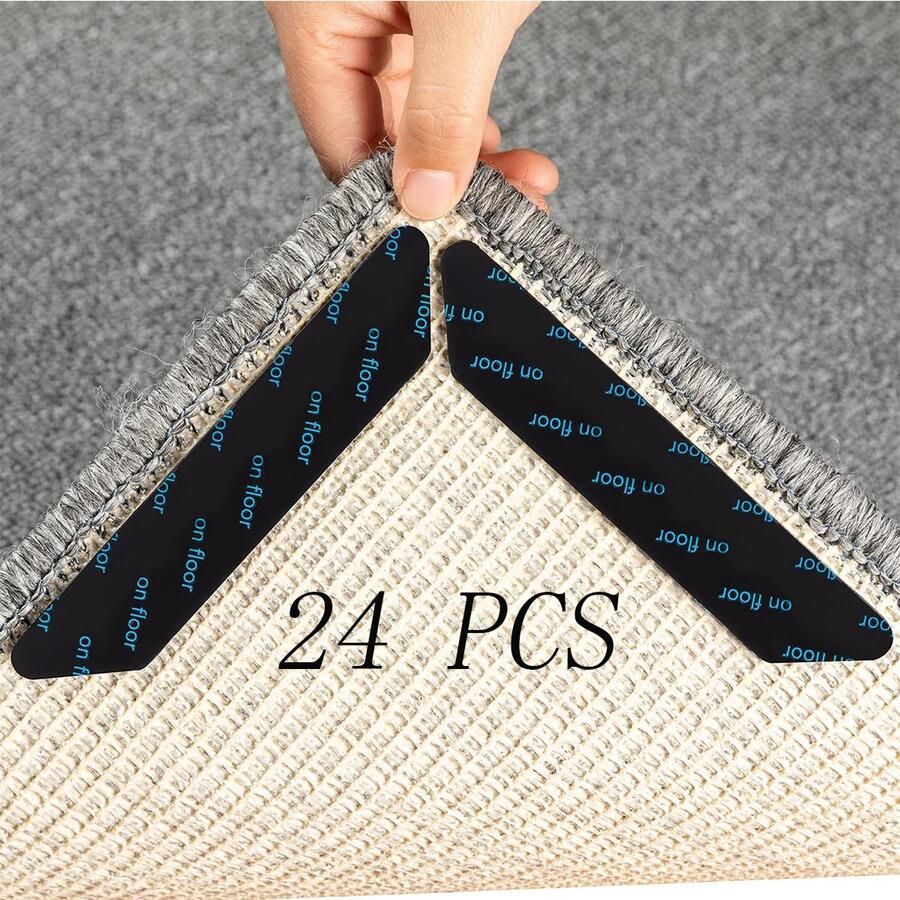 Gsedaox- Antislip Gripstickers- 24 stuks Dubbelzijdige Tapijt Tape- voor Douchematten Vloerkleden Herbruikbaar