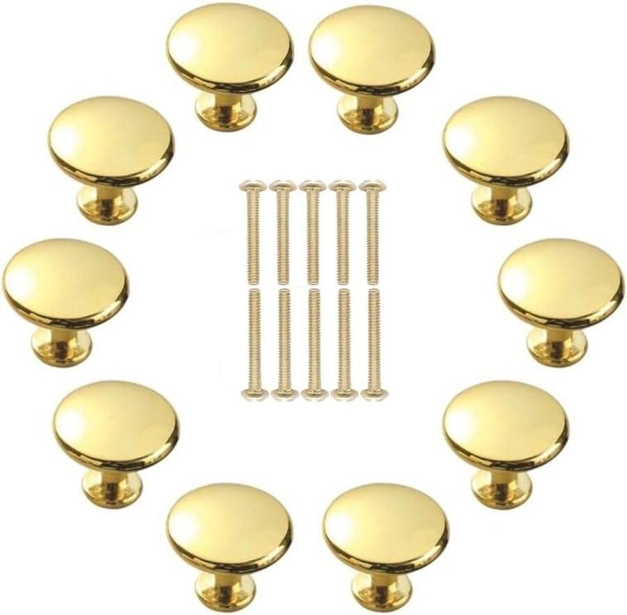 Gsedaox -Kastknoppen -Deurknopjes Goud- 10 Stuks Deurknoppen- Meubelknop- Meubelknoppen- Meubelbeslag