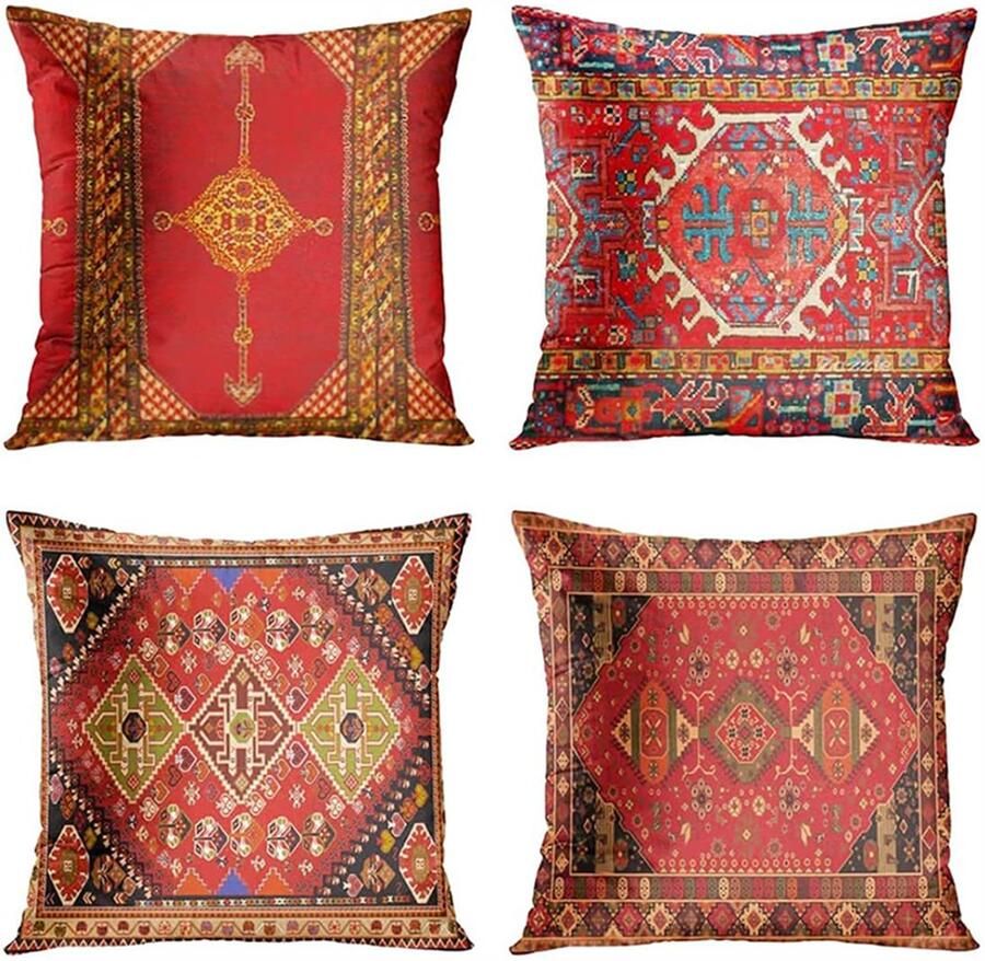 Gsedaox-Kussenhoes-4 stuks-Kussenhoesjes-45*45cm-Without Core-voor bank sofa bed en auto