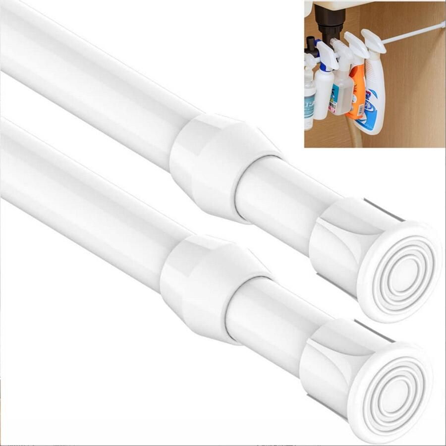 Brandless Gsedaox-Kledingstang Verstelbaar 40 cm tot 70 cm-2 Stuks-Wit-Garderobestang -Opbergstang voor Kast