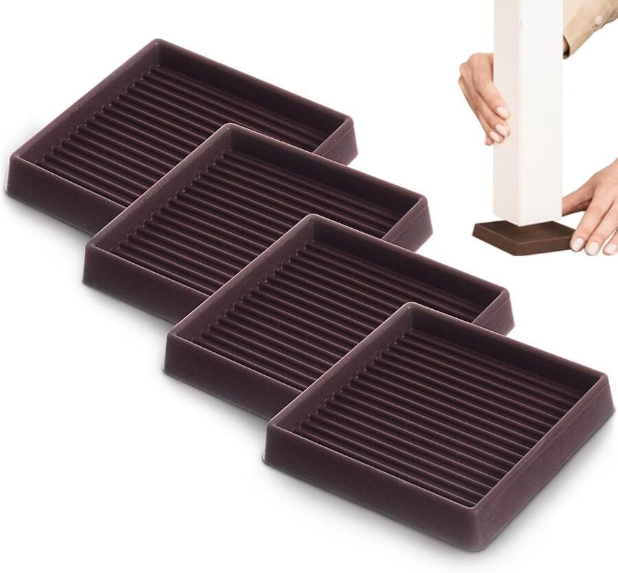 Gsedaox-Vloerbeschermer-4 stuks-Vloerbescherming-Meubelonderzetter-Antislip Matjes-Bruin
