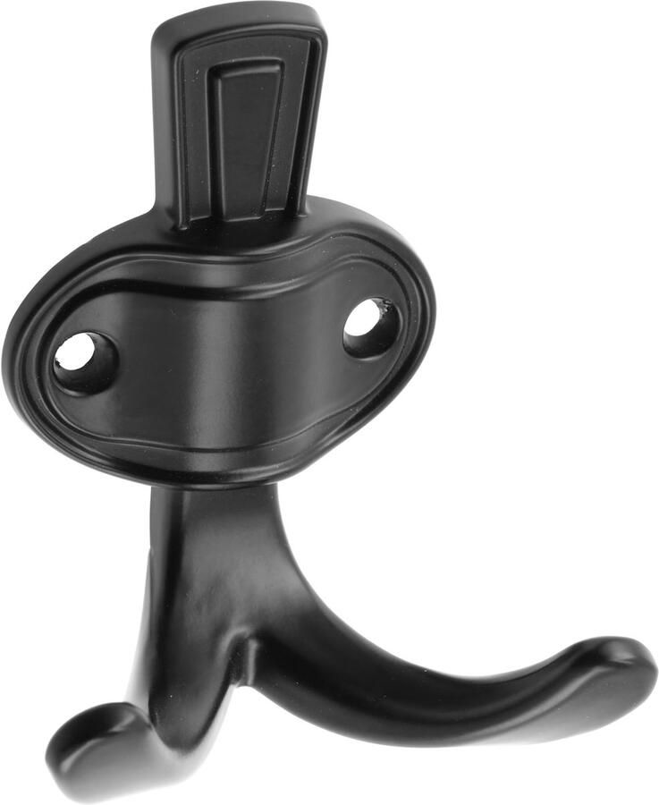 GTV Kapstokhaak Coruna klein Oppervlak: Zwart mat Hoogte: 76 mm Breedte: 68 mm Kapstokhaak voor deur badkamer keuken gang kantoor DIY metalen haak jashaak hoedenhaak wandhaak