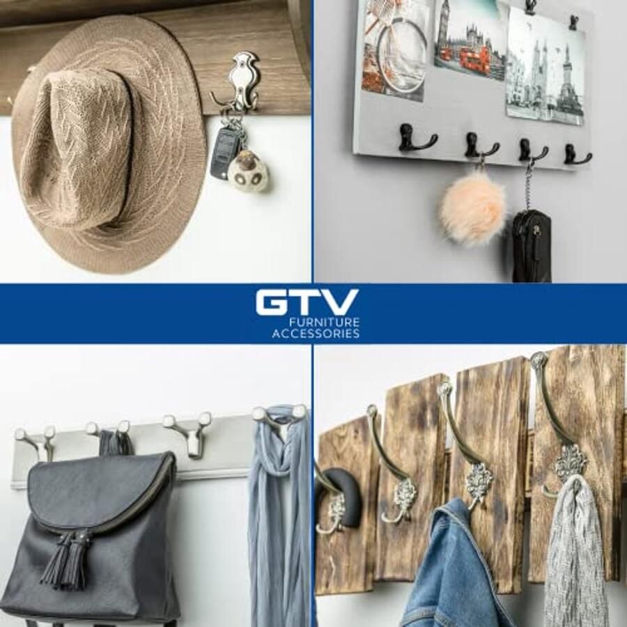 GTV Kapstokhaak WALENCIA Oppervlakte: glanzend chroom Buitenkant: 164 x 107 x 58 mm Kapstokhaak voor deur badkamer keuken hal kantoor doe-het-zelf metalen haak kapstokhaak hoedenhaak muurhaak