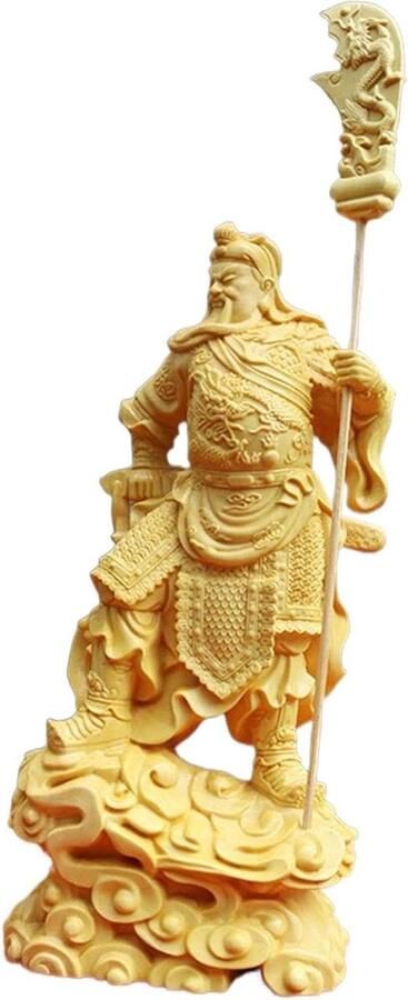 Guan Yu-standbeeld Guan Gong-standbeeld van traditioneel houtsnijwerk Beeldje van de God van rijkdom voor woondecoratie Geluk sculptuur voor op het bureau