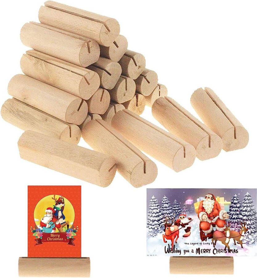 Guanyj 20pcs plaats kaarthouder Vintage Houten kaarthouder Tafel Nummer houder bruiloft tafel Kaarthouder voor Restaurants bruiloften banketten en partijen Foto Booth